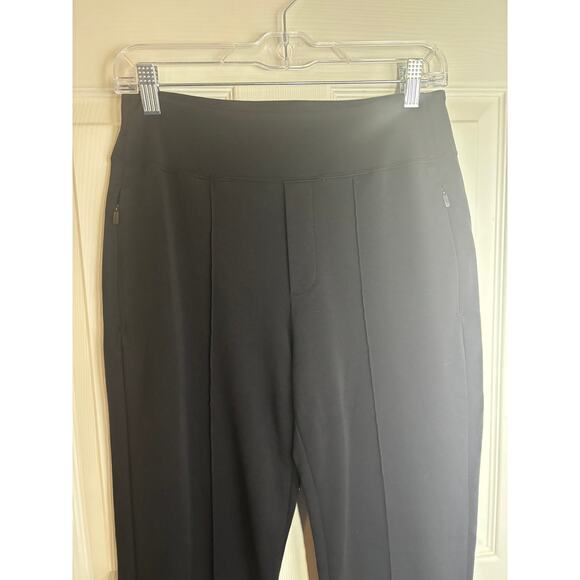 $109 Athleta Eastbound Straight Pant Black Ponte Tencel Spandex Travel Pockets 6 - Picture 4 of 9